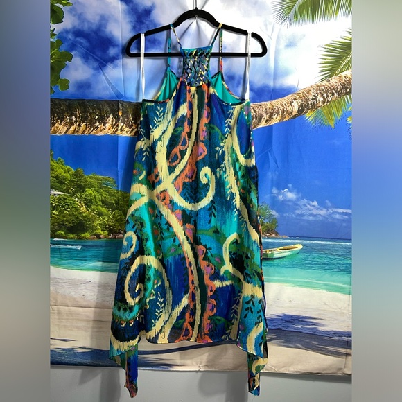 Bisou Bisou By Michele Bohbot Colorful Summer Dress Size 8 - Picture 5 of 6